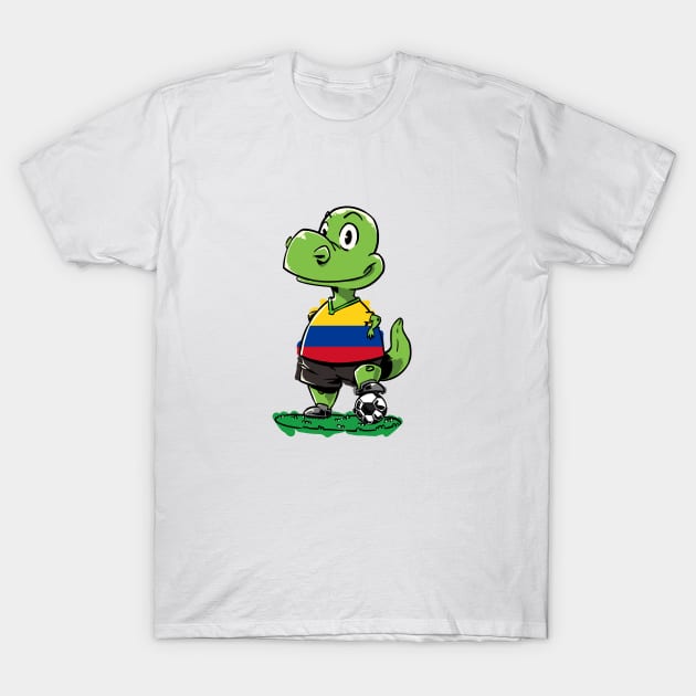 Soccer Dinosaur - Colombia T-Shirt by iHeartDinosaurs